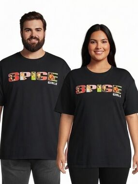 SPICE GIRLS Graphic Logo Tee XXL 24” p2p Black EUC